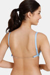 Zivame Beautiful Basics Double Layered Non Wired 3/4Th Coverage Backless Bra - Little Boy Blue — thumbnail 3